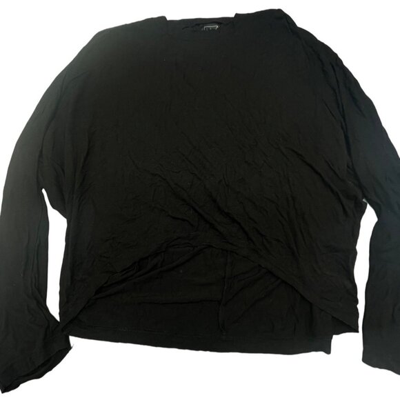 long sleeve tee shirt high low black sheer size medium READ - Picture 1 of 6